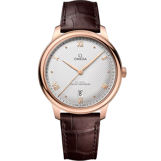 OMEGA De Ville Prestige 434.53.40.20.02.001, 40 mm sedna™ gold with silver dial – front view
