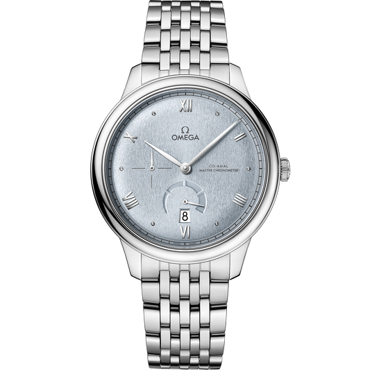 OMEGA De Ville Prestige Power Reserve 434.10.41.21.03.001, 41 mm steel with blue dial – front view