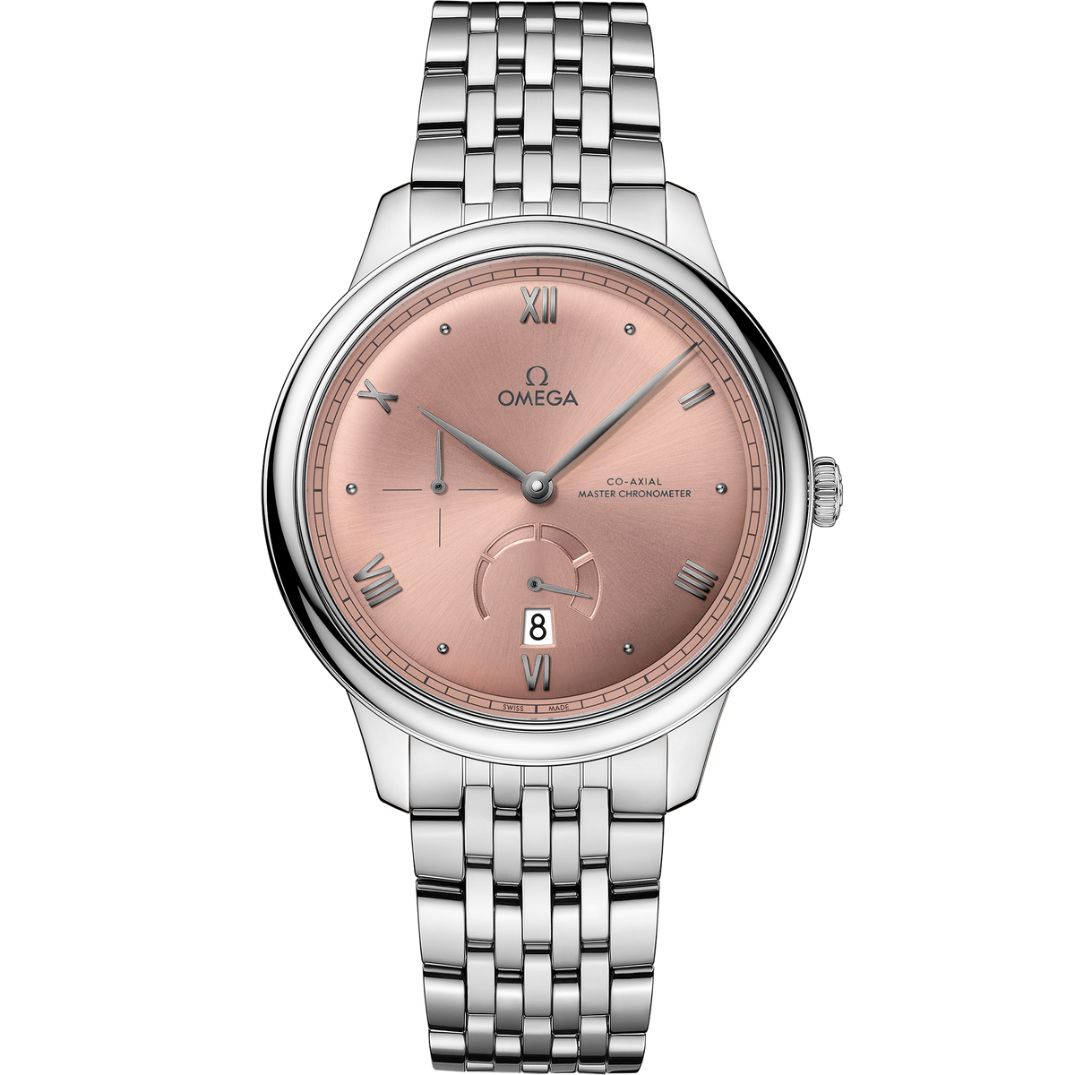 OMEGA De Ville Prestige Power Reserve 434.10.41.21.10.001, 41 mm steel with pink dial – front view