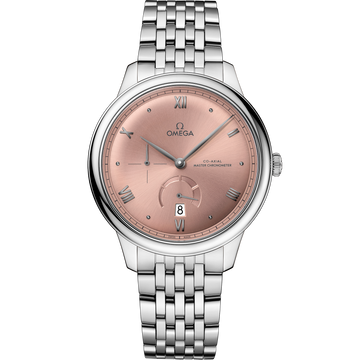 OMEGA De Ville Prestige Power Reserve 434.10.41.21.10.001, 41 mm steel with pink dial – front view