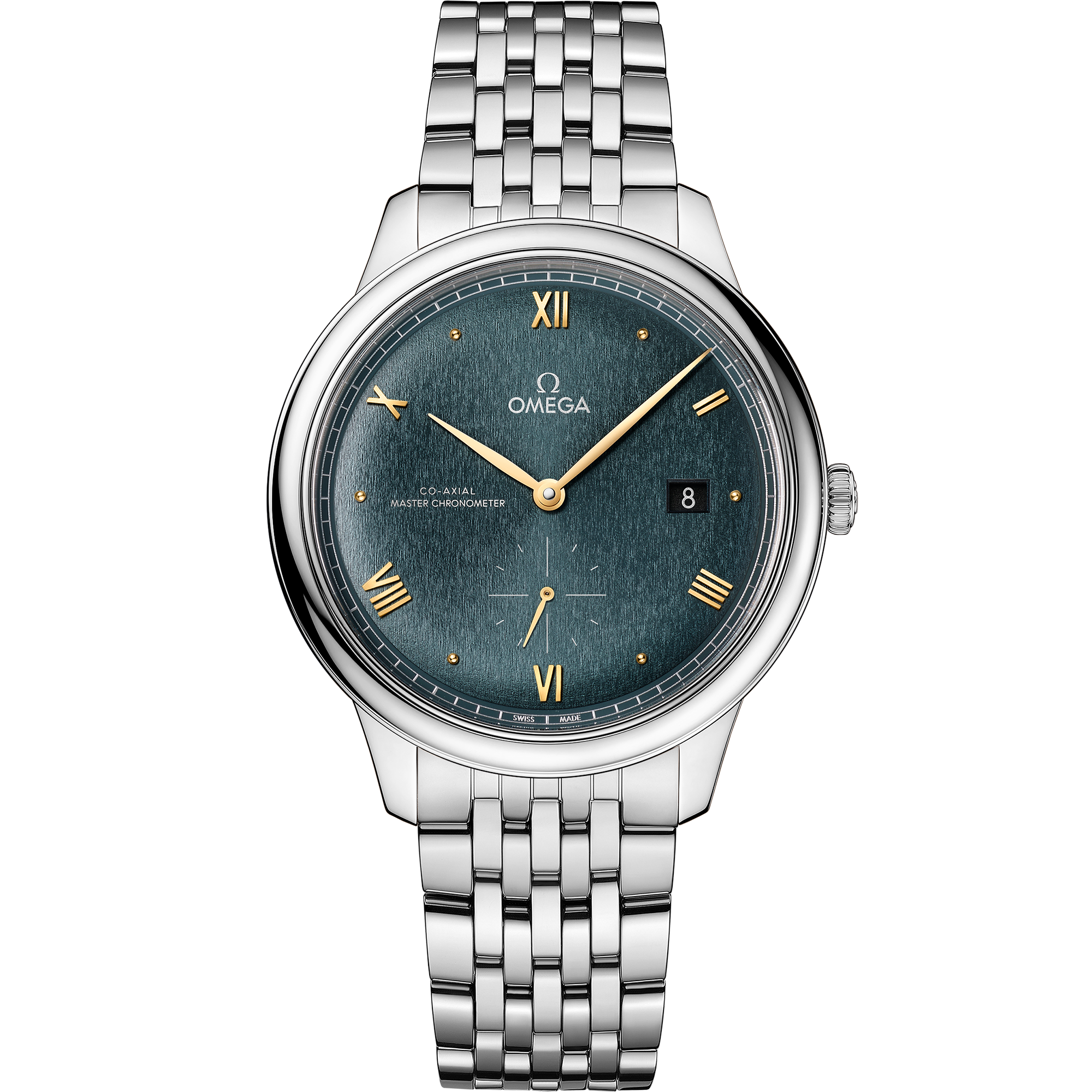 Omega De Ville Prestige Small Seconds 434.10.41.20.10.001 41 mm Steel Green Dial Watch for Men