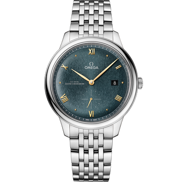 OMEGA De Ville Prestige Small Seconds 434.10.41.20.10.001, 41 mm steel with green dial – front view
