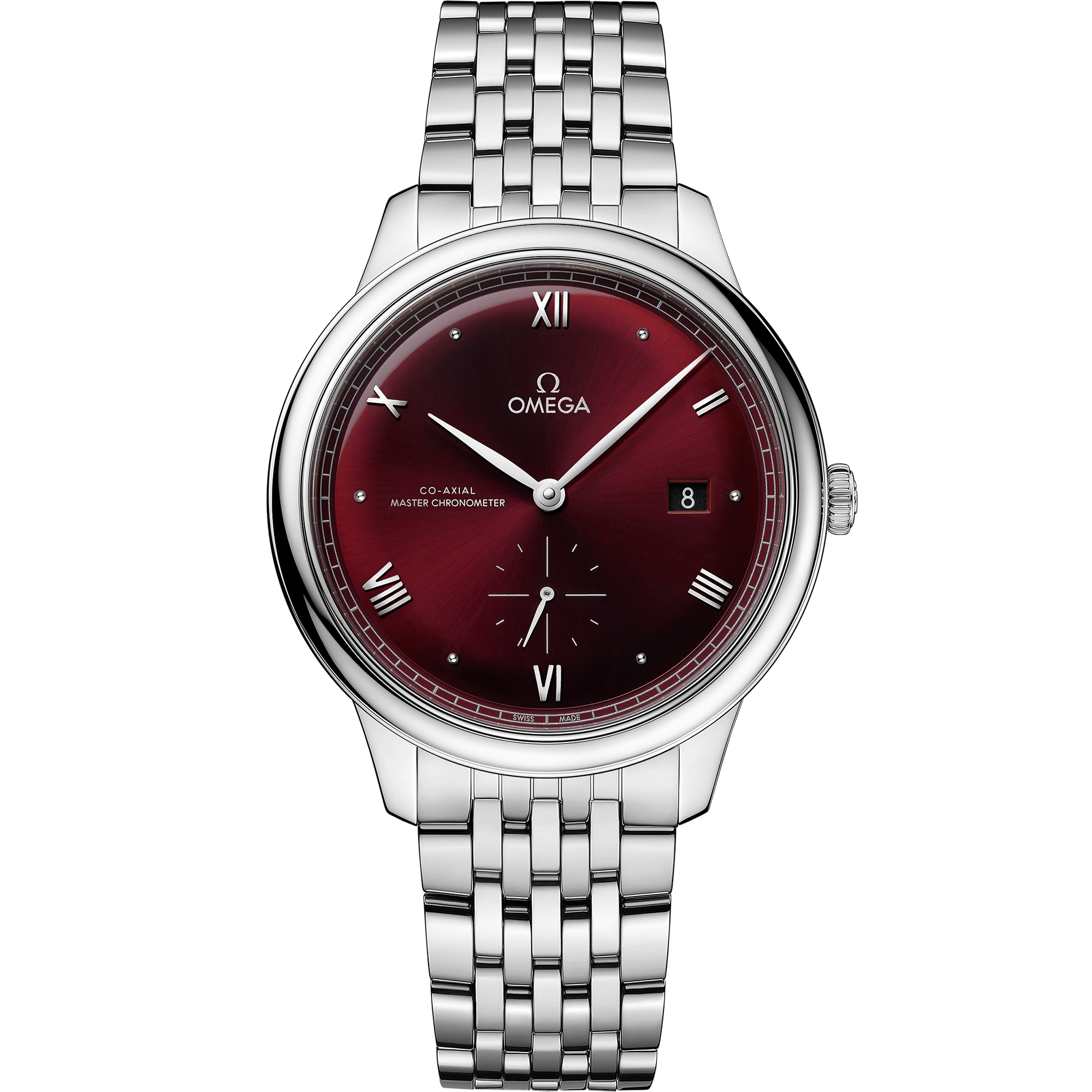 Omega De Ville Prestige Small Seconds 434.10.41.20.11.001 41 mm Steel Red Dial Watch for Men