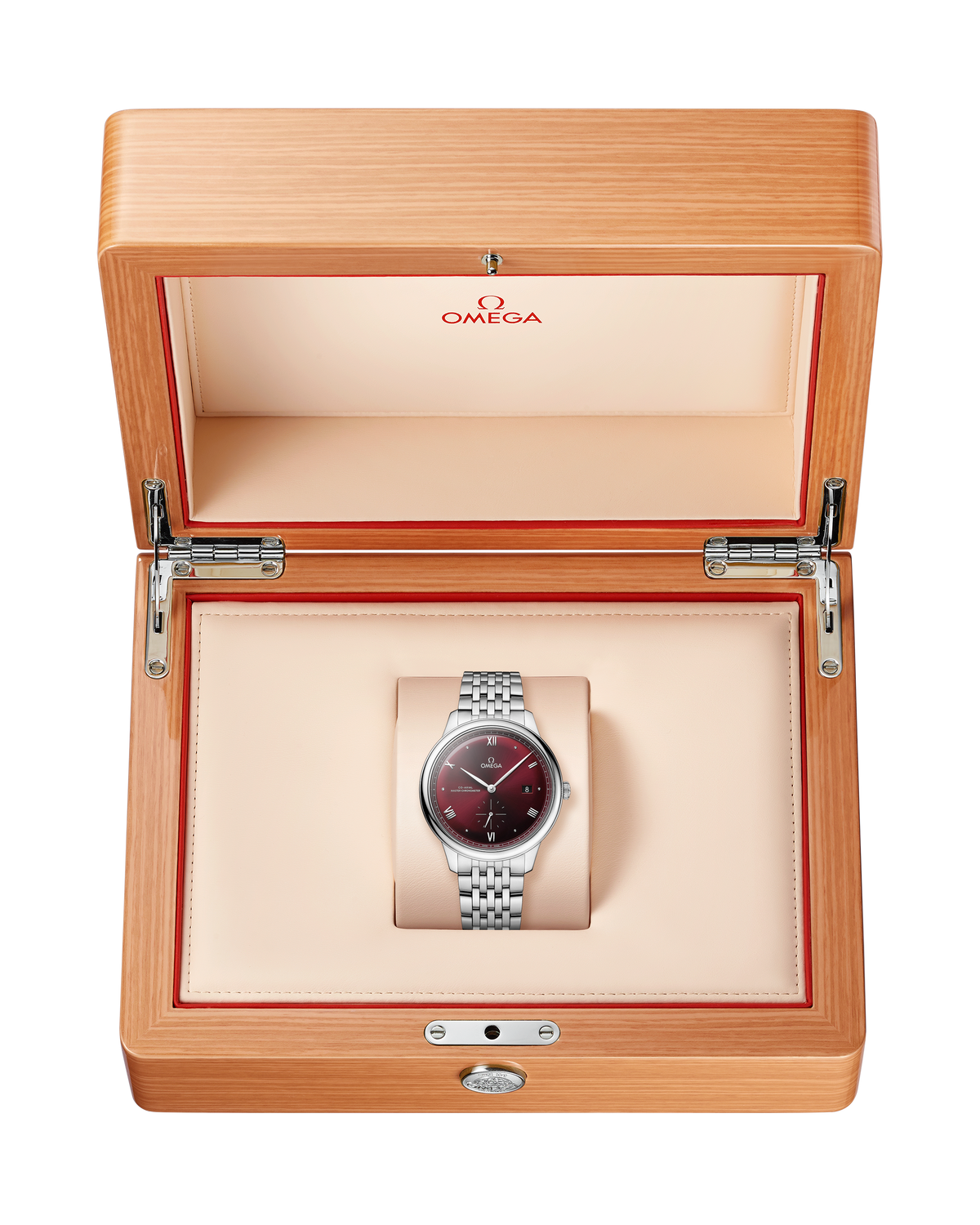 OMEGA De Ville Prestige Small Seconds 434.10.41.20.11.001, 41 mm steel with red dial – official gallery image 5