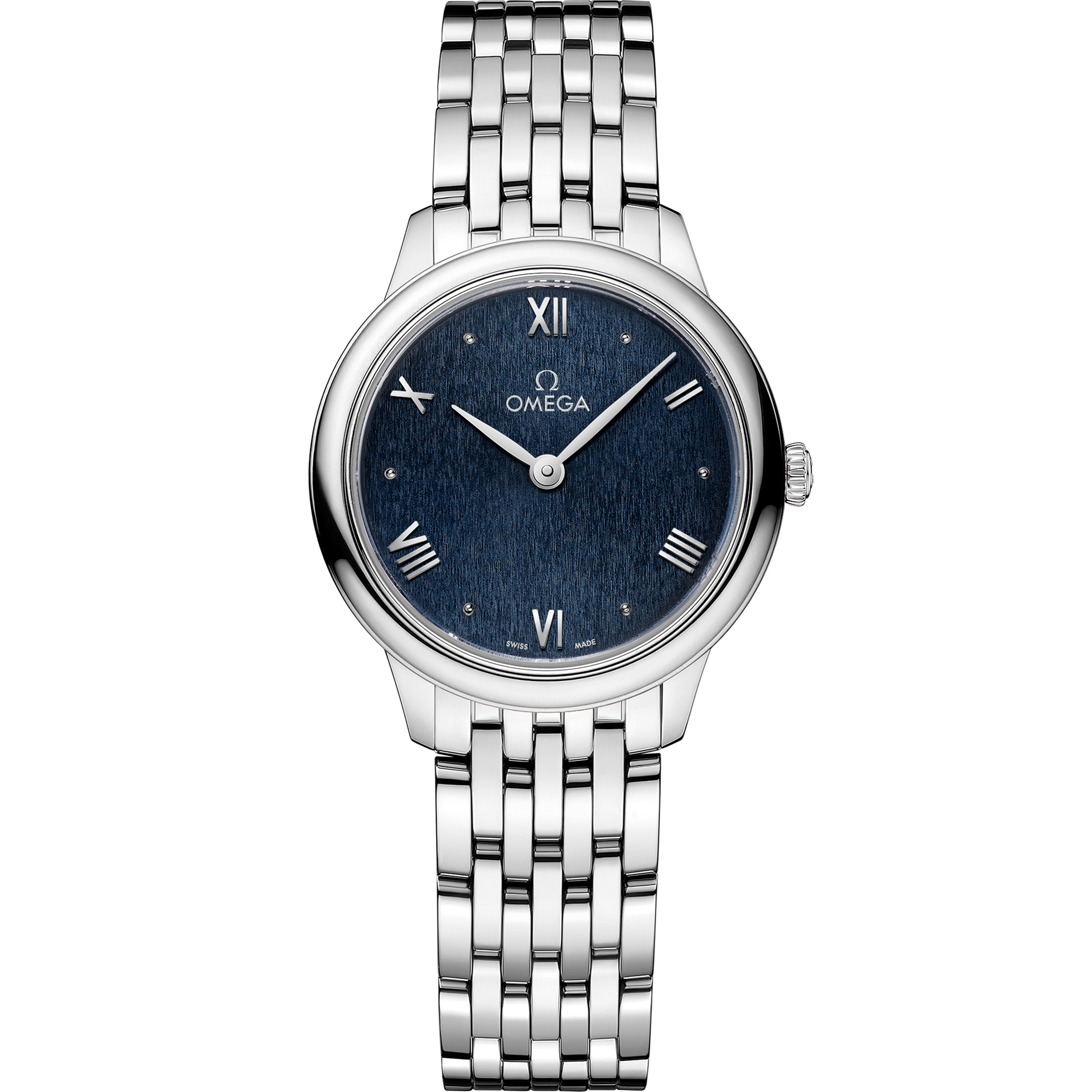 Omega De Ville Prestige Quartz 434.10.28.60.03.002 27.5 mm Steel Blue Dial Watch for Women