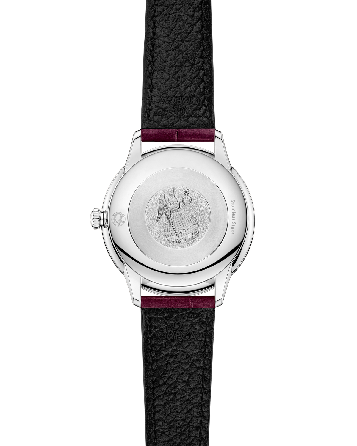 OMEGA De Ville Prestige Quartz 434.13.28.60.61.001, 27.5 mm steel with red dial – official gallery image 2
