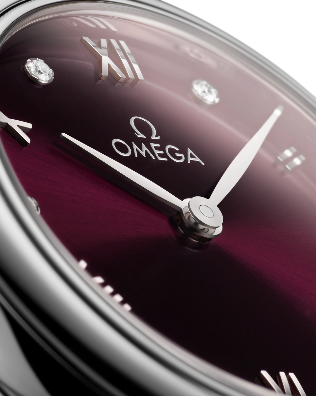 OMEGA De Ville Prestige Quartz 434.13.28.60.61.001, 27.5 mm steel with red dial – official gallery image 4