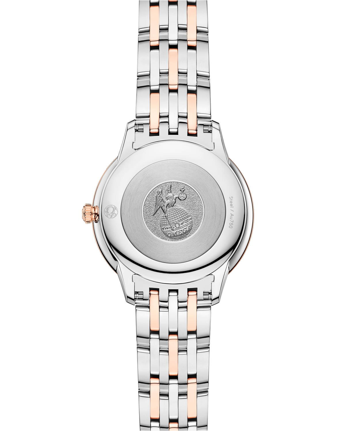 OMEGA De Ville Prestige Quartz 434.25.30.60.55.001, 30 mm steel & sedna™ gold with mother-of-pearl dial – official gallery image 2
