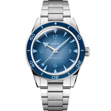 OMEGA Seamaster 300 Summer Blue 234.30.41.21.03.002, 41 mm steel with blue dial – front view