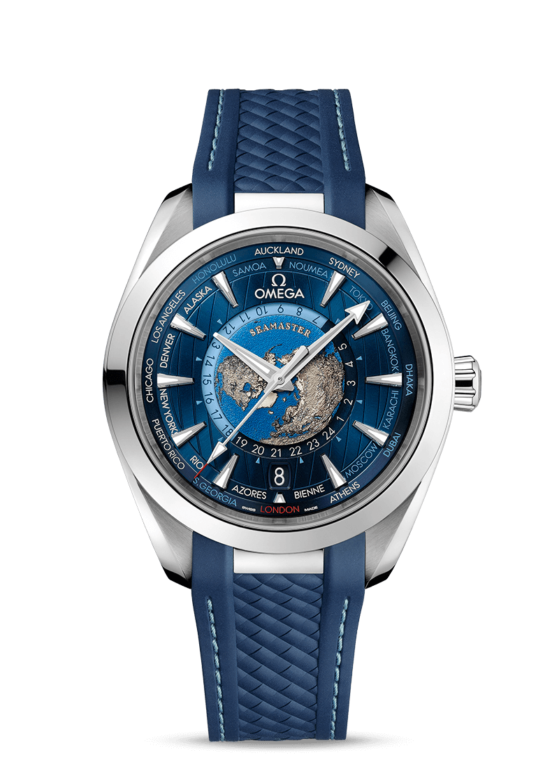 AQUA TERRA 150M CO‑AXIAL MASTER CHRONOMETER GMT WORLDTIMER 43 MM-220.12.43.22.03.001 - Kamal Watch Company