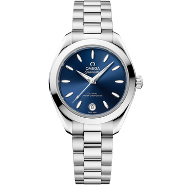 OMEGA Seamaster Aqua Terra 150M 220.10.30.20.03.001, 30 mm steel with blue dial – front view