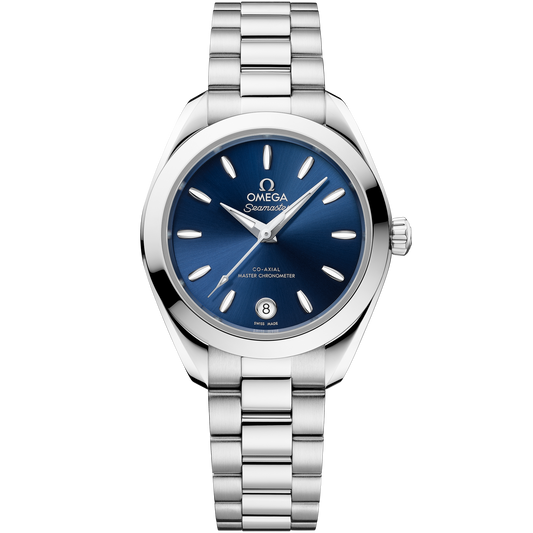 OMEGA Seamaster Aqua Terra 150M 220.10.30.20.03.001, 30 mm steel with blue dial – front view