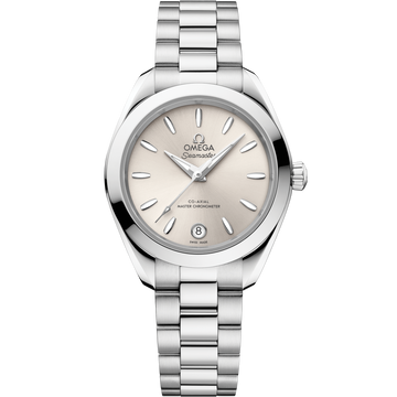 OMEGA Seamaster Aqua Terra 150M 220.10.30.20.09.001, 30 mm steel with sandstone dial – front view