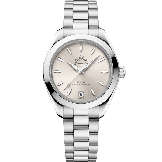 OMEGA Seamaster Aqua Terra 150M 220.10.30.20.09.001, 30 mm steel with sandstone dial – front view
