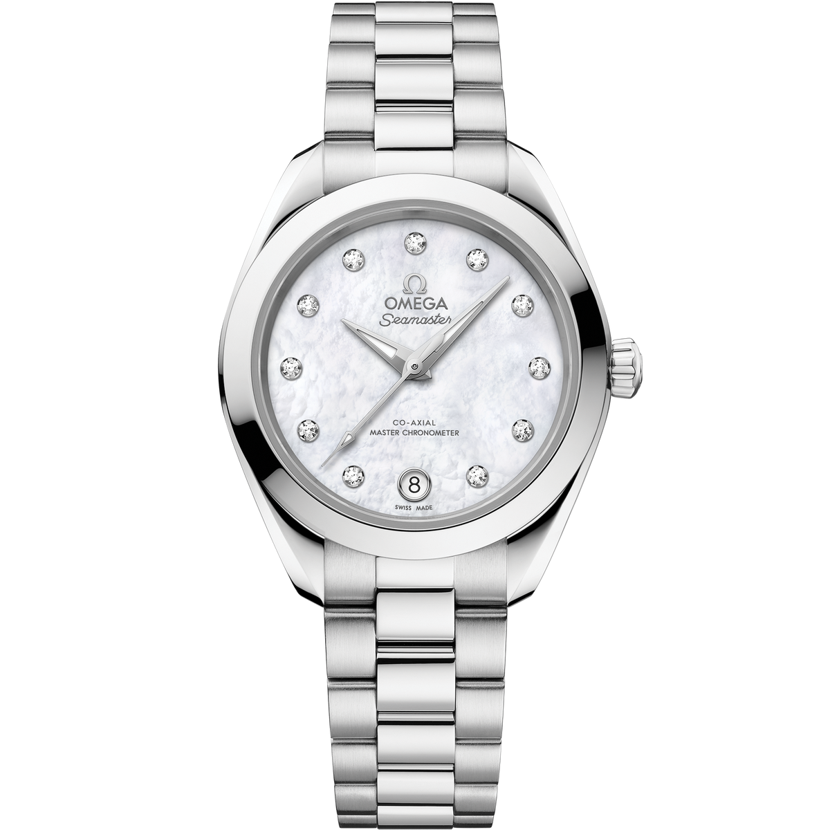 OMEGA Seamaster Aqua Terra 150M 220.10.30.20.55.001, 30 mm steel with mother-of-pearl dial – front view