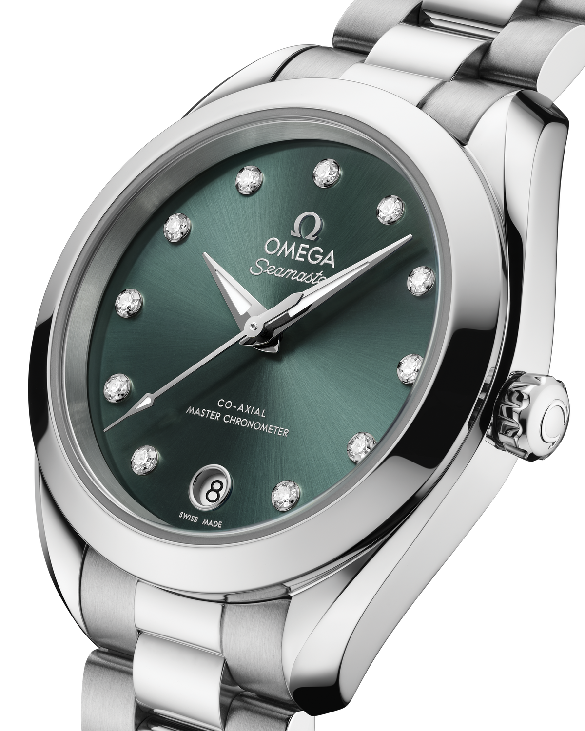 OMEGA Seamaster Aqua Terra 150M 220.10.30.20.60.001, 30 mm steel with pine green dial – official gallery image 5