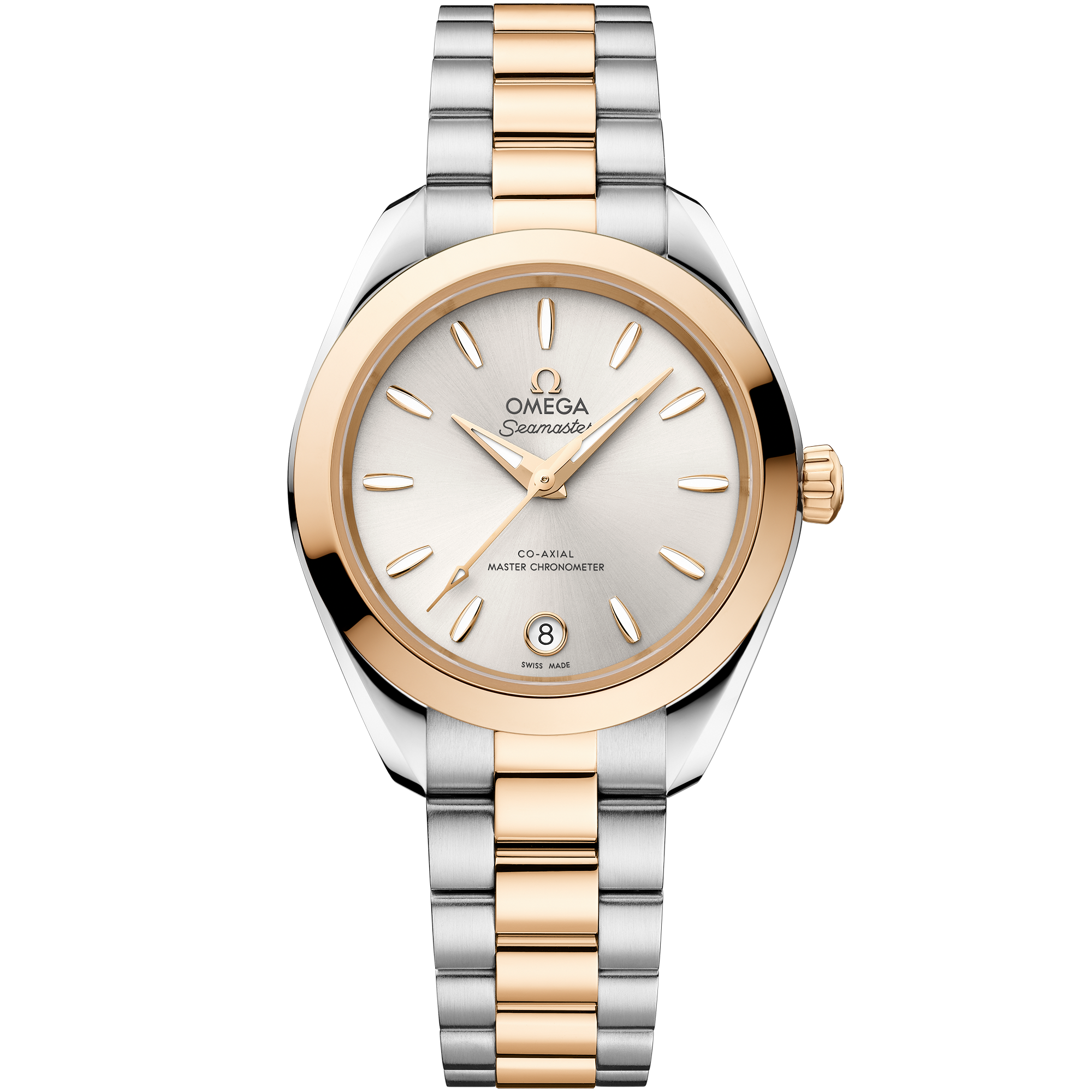 Omega Seamaster Aqua Terra 150M 220.20.30.20.02.001 30 mm Steel & Moonshine™ Gold Silver Dial Watch for Women