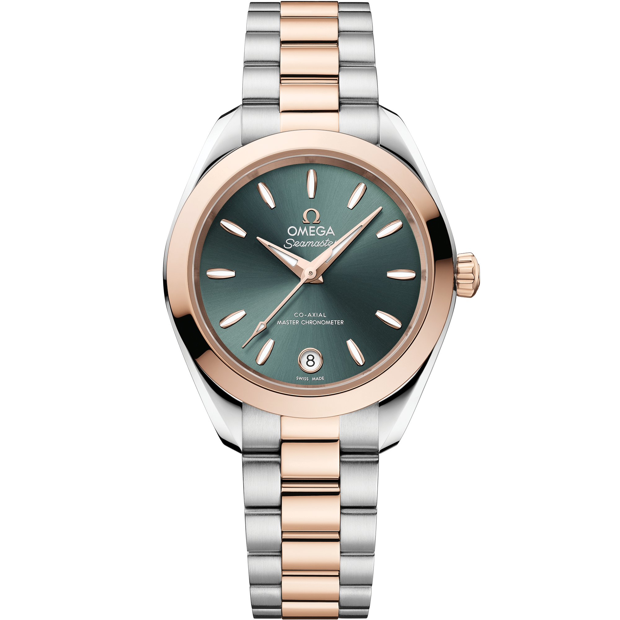 Omega Seamaster Aqua Terra 150M 220.20.30.20.10.002 30 mm Steel & Sedna™ Gold Pine Green Dial Watch for Women
