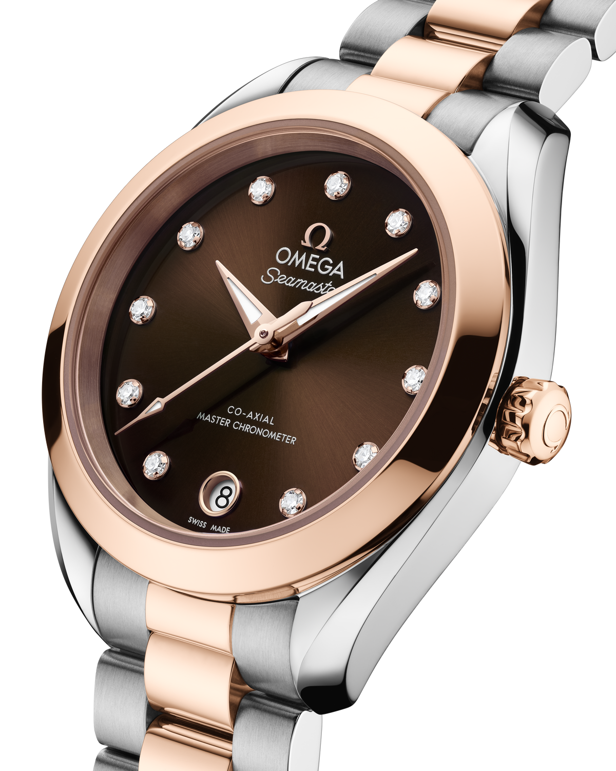 OMEGA Seamaster Aqua Terra 150M 220.20.30.20.63.001, 30 mm steel & sedna™ gold with brown dial – official gallery image 3