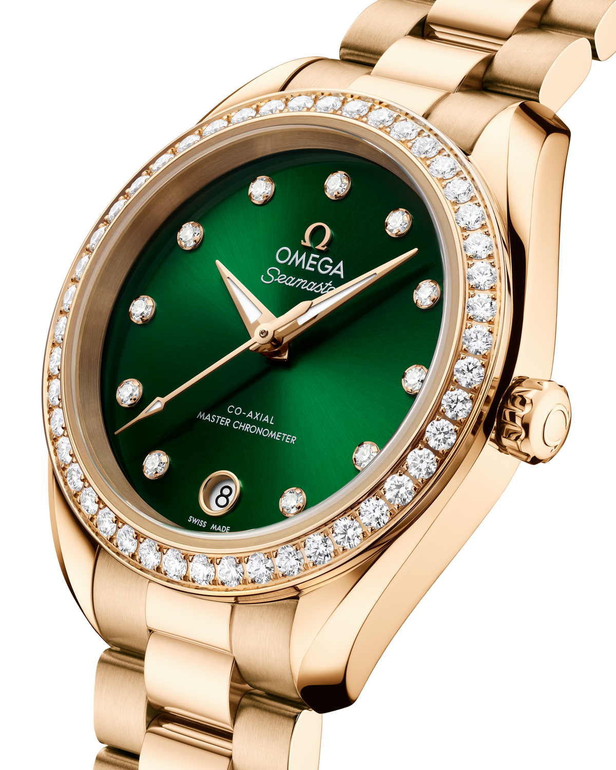 OMEGA Seamaster Aqua Terra 150M 220.55.30.20.60.001, 30 mm moonshine™ gold with green dial – official gallery image 3