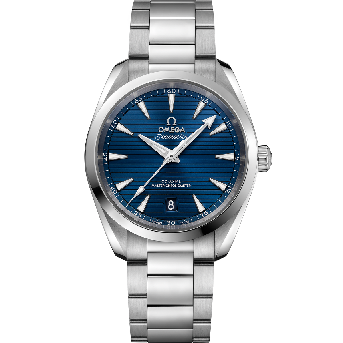 OMEGA Seamaster Aqua Terra 150M 220.10.38.20.03.001, 38 mm steel with blue dial – front view
