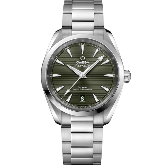 OMEGA Seamaster Aqua Terra 150M 220.10.38.20.10.003, 38 mm steel with green dial – front view