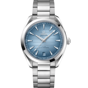 OMEGA Seamaster Aqua Terra 150M Summer Blue 220.10.41.21.03.005, 41 mm steel with blue dial – front view