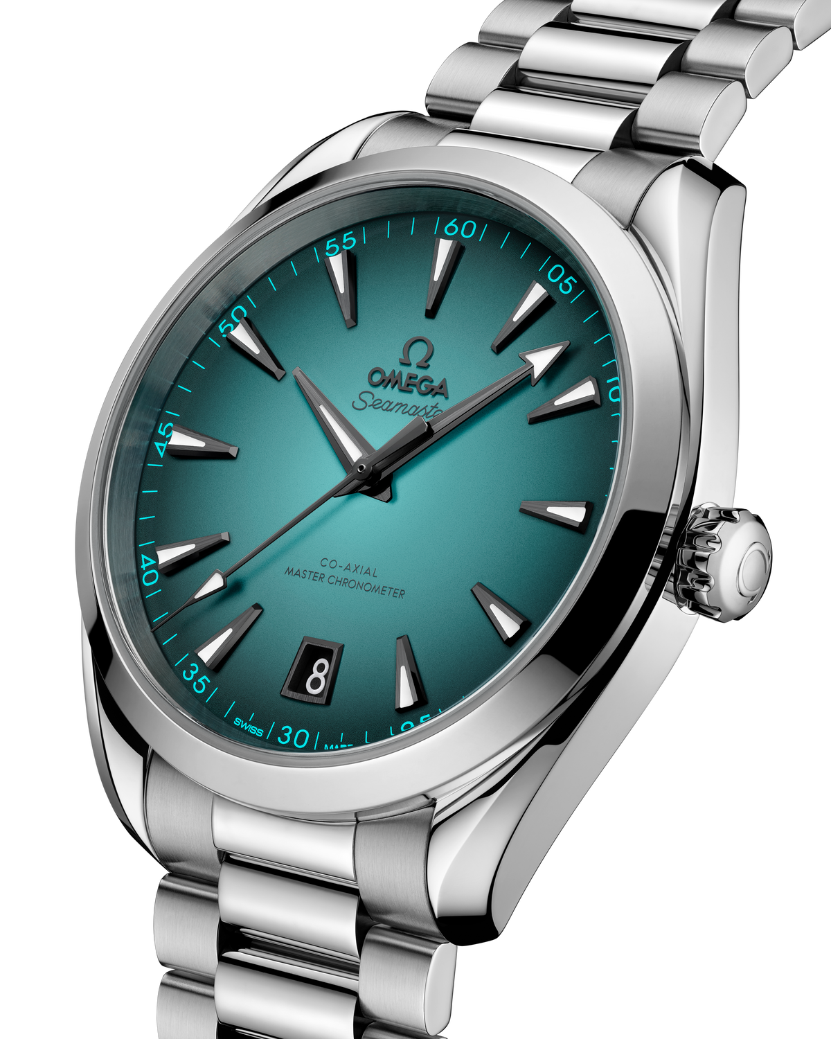 OMEGA Seamaster Aqua Terra 150M 220.10.41.21.03.006, 41 mm steel with turquoise dial – official gallery image 3