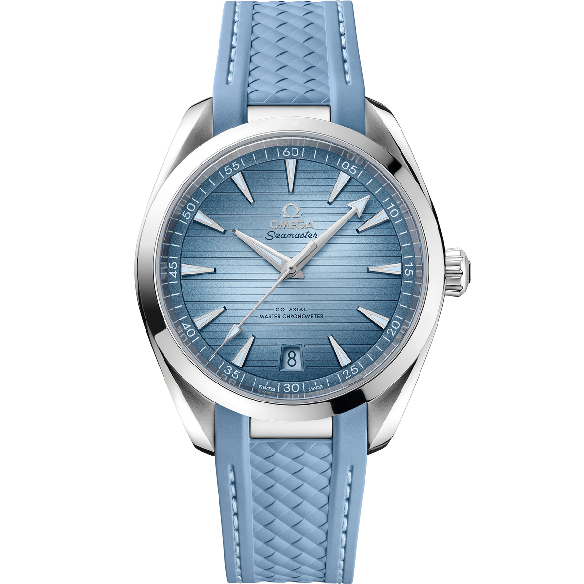OMEGA Seamaster Aqua Terra 150M Summer Blue 220.12.41.21.03.008, 41 mm steel with blue dial – front view