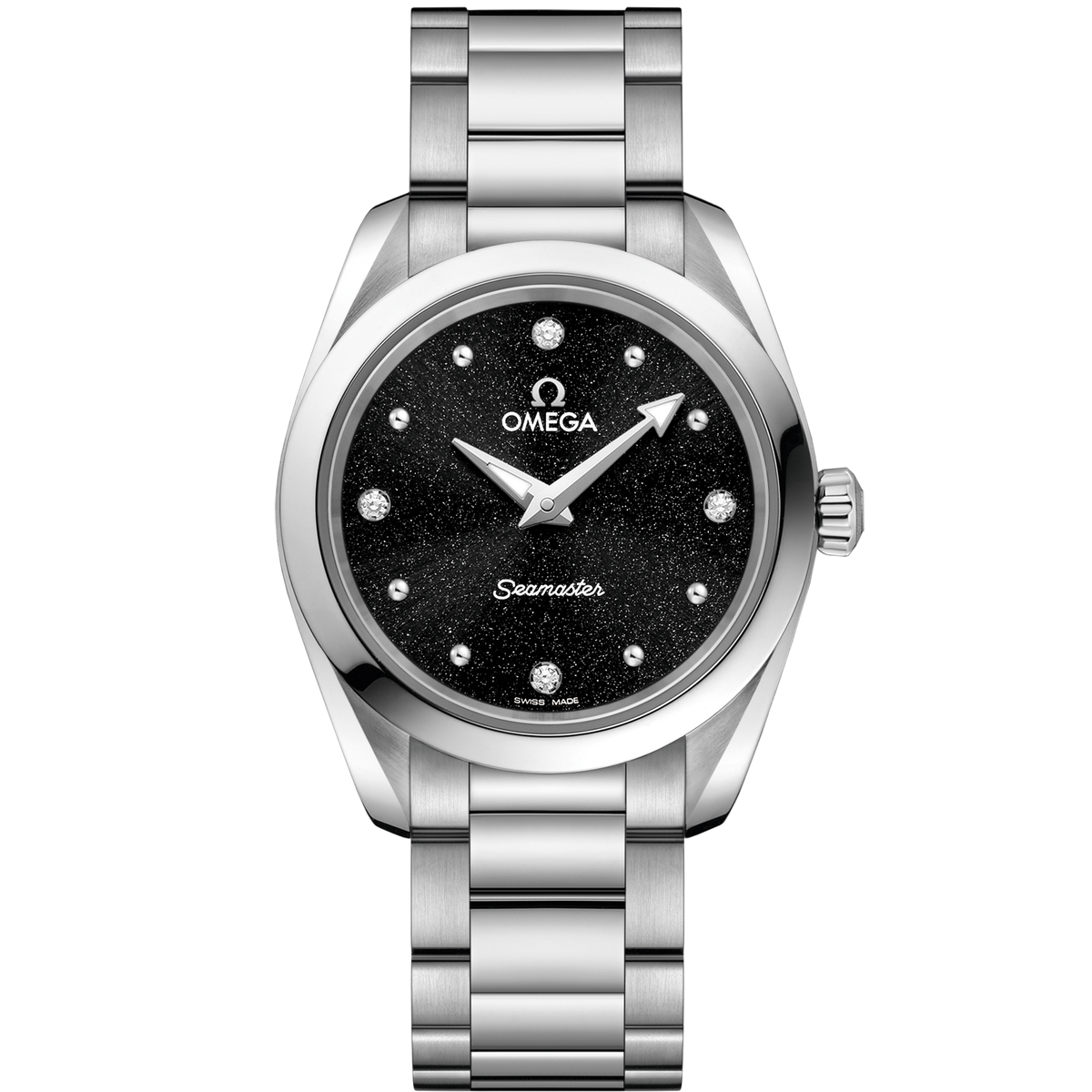 OMEGA Seamaster Aqua Terra 150M Quartz 220.10.28.60.51.001, 28 mm steel with black dial – front view