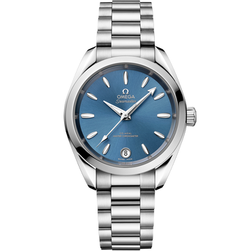 OMEGA Seamaster Aqua Terra Shades 220.10.34.20.03.002, 34 mm steel with sea blue dial – front view