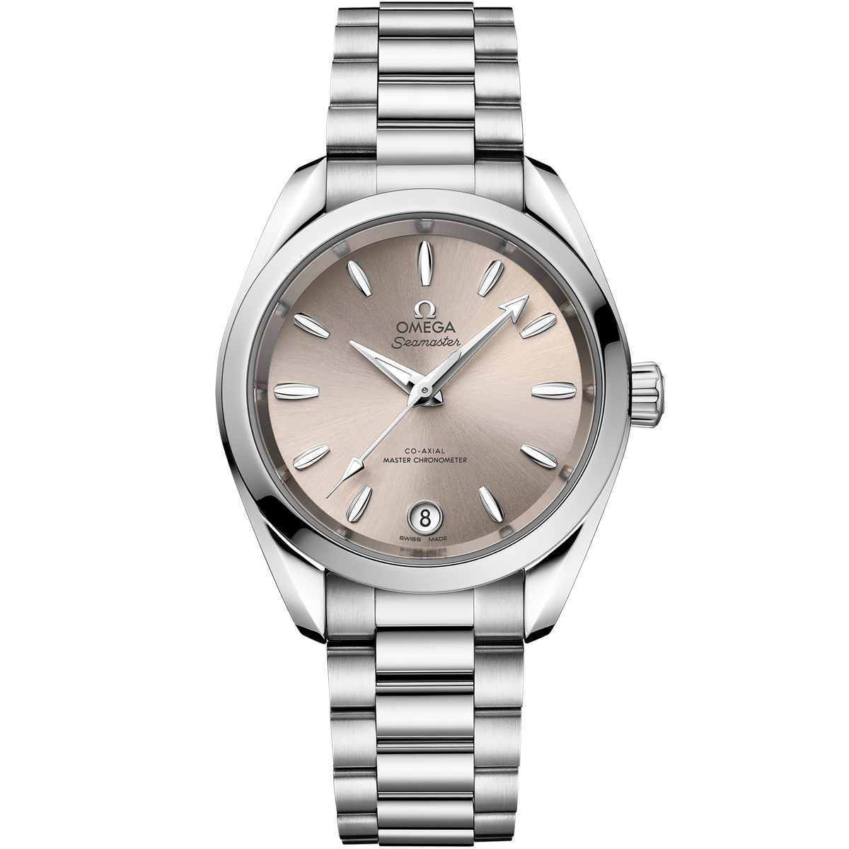 OMEGA Seamaster Aqua Terra Shades 220.10.34.20.09.001, 34 mm steel with sandstone dial – front view