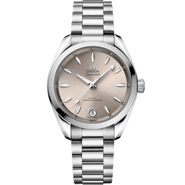 OMEGA Seamaster Aqua Terra Shades 220.10.34.20.09.001, 34 mm steel with sandstone dial – front view