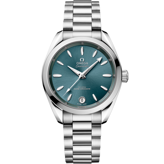 OMEGA Seamaster Aqua Terra Shades 220.10.34.20.10.001, 34 mm steel with lagoon green dial – front view