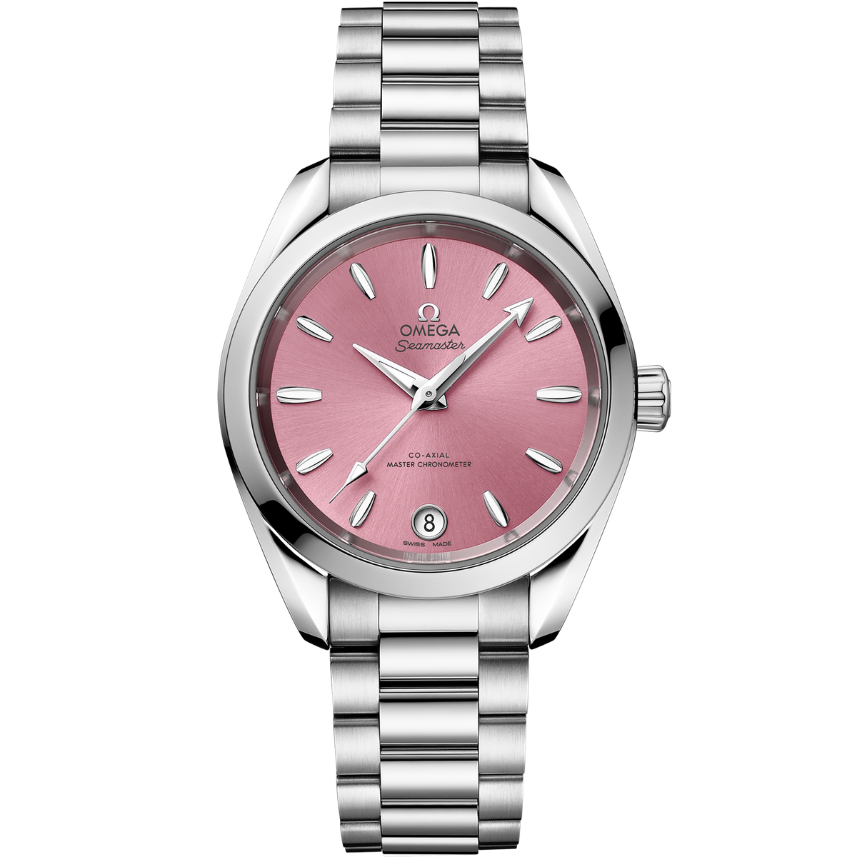 OMEGA Seamaster Aqua Terra Shades 220.10.34.20.10.003, 34 mm steel with shell pink dial – front view