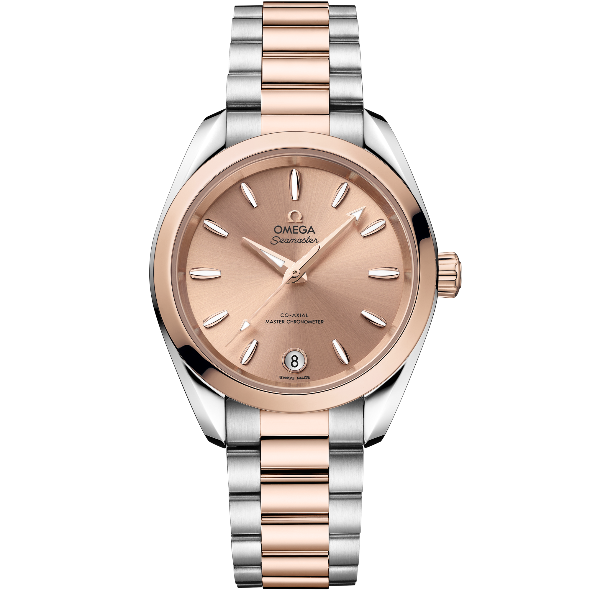 Omega Seamaster Aqua Terra Shades 220.20.34.20.10.001 34 mm Steel & Sedna™ Gold Pink Dial Watch for Women