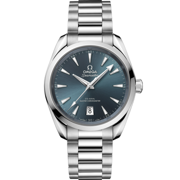 OMEGA Seamaster Aqua Terra Shades 220.10.38.20.03.003, 38 mm steel with atlantic blue dial – front view