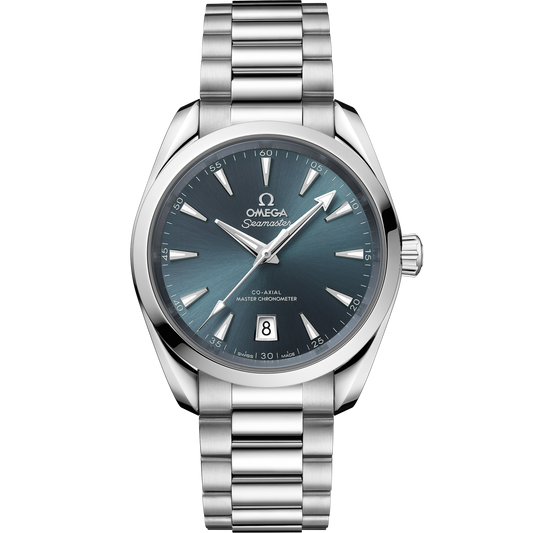 OMEGA Seamaster Aqua Terra Shades 220.10.38.20.03.003, 38 mm steel with atlantic blue dial – front view