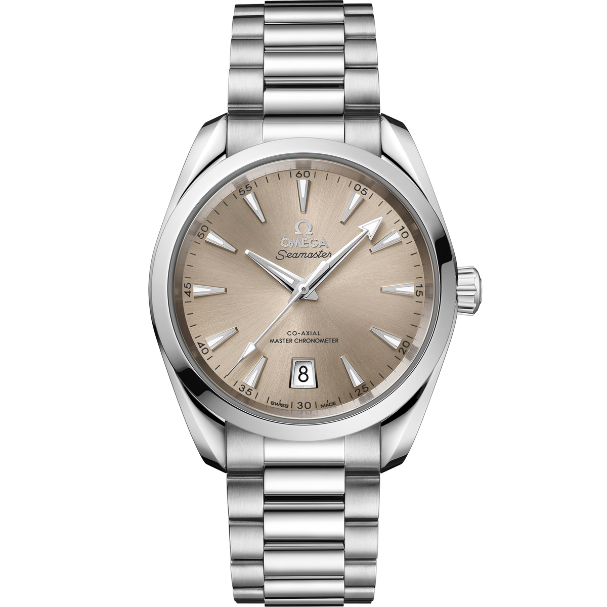 OMEGA Seamaster Aqua Terra Shades 220.10.38.20.09.001, 38 mm steel with sandstone dial – front view