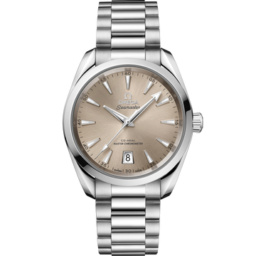 OMEGA Seamaster Aqua Terra Shades 220.10.38.20.09.001, 38 mm steel with sandstone dial – front view