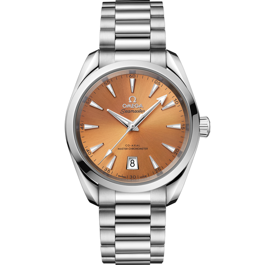 OMEGA Seamaster Aqua Terra Shades 220.10.38.20.12.001, 38 mm steel with saffron dial – front view