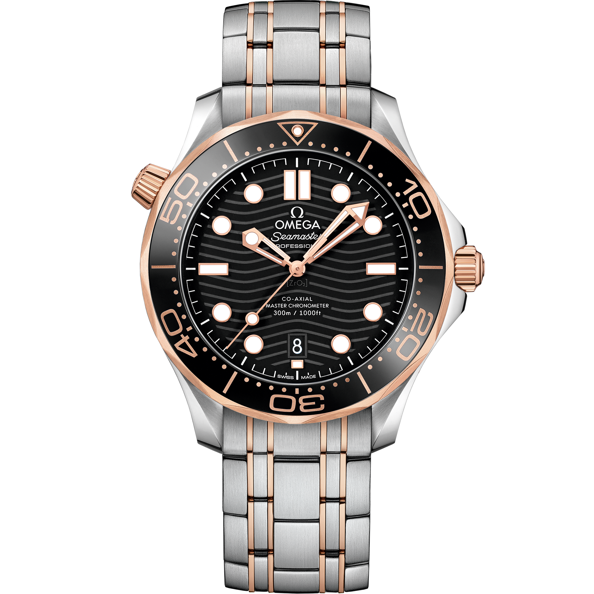 Omega Seamaster Diver 300M 210.20.42.20.01.001 42 mm Steel & Sedna™ Gold Black Dial Watch for Men