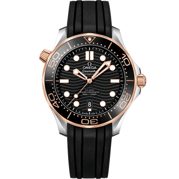 OMEGA Seamaster Diver 300M 210.22.42.20.01.002, 42 mm steel & sedna™ gold with black dial – front view