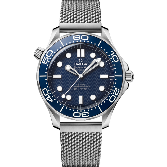 OMEGA Seamaster Diver 300M James Bond 60th Anniversary 210.30.42.20.03.002, 42 mm steel with blue dial – front view
