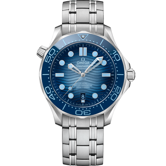 OMEGA Seamaster Diver 300M Summer Blue 210.30.42.20.03.003, 42 mm steel with blue dial – front view