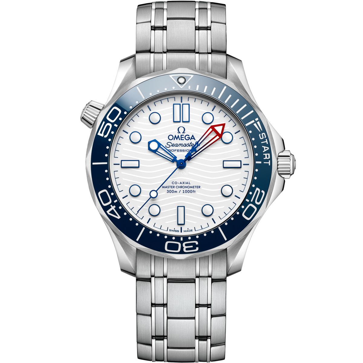 OMEGA Seamaster Diver 300M America's Cup Edition 210.30.42.20.04.002, 42 mm steel with white dial – front view
