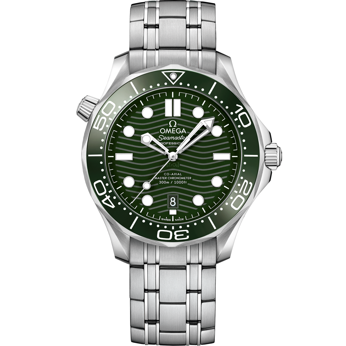 OMEGA Seamaster Diver 300M 210.30.42.20.10.001, 42 mm steel with green dial – front view