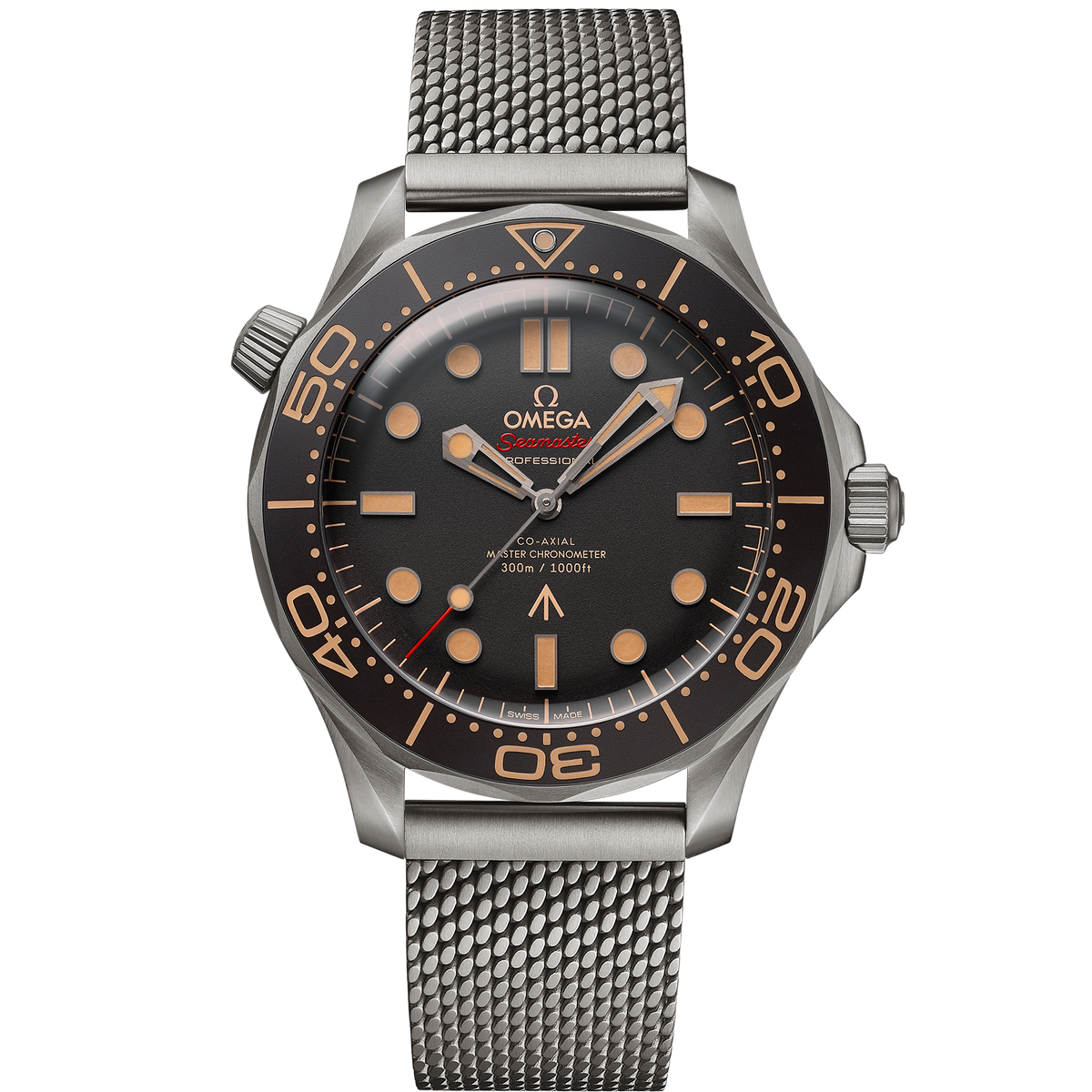 OMEGA Seamaster Diver 300M 007 Edition 210.90.42.20.01.001, 42 mm titanium with brown dial – front view