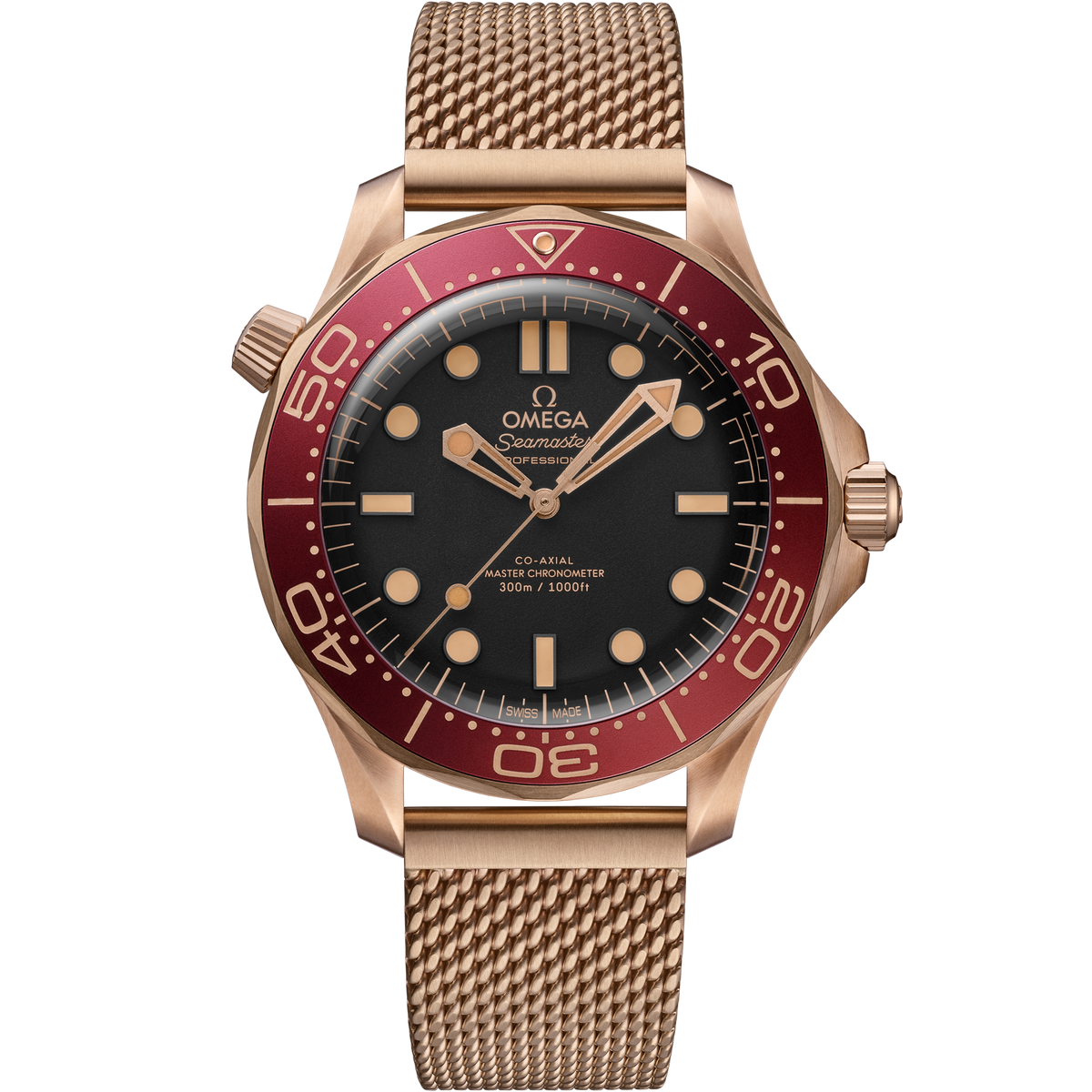 OMEGA Seamaster Diver 300M 210.90.42.20.01.003, 42 mm bronze gold with black dial – front view