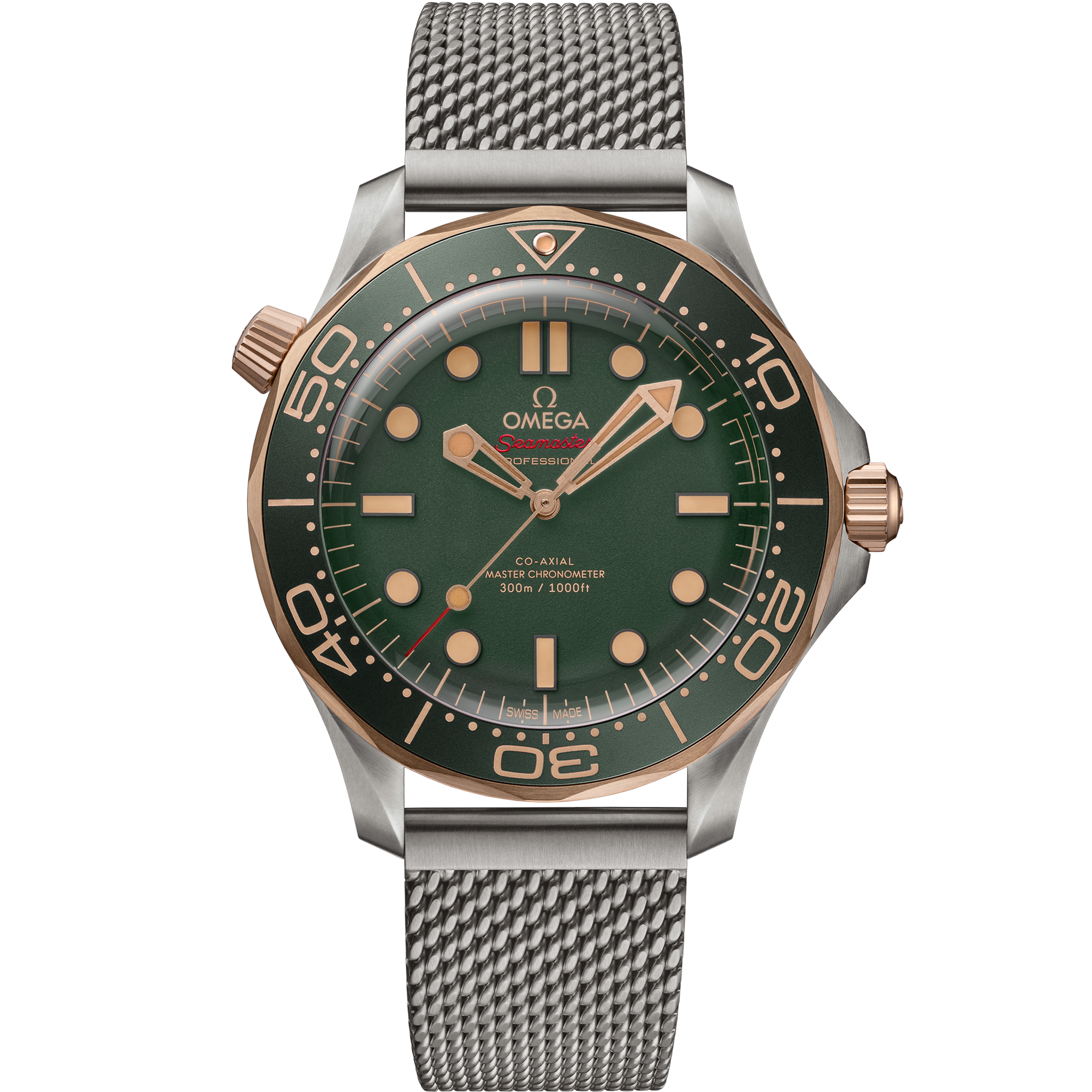 Omega Seamaster Diver 300M 210.90.42.20.10.001 42 mm Titanium & Bronze Gold Green Dial Watch